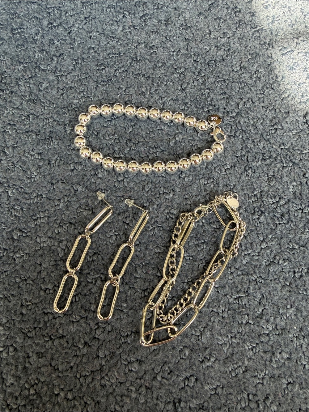 Gold-Tone Link Bracelet & Drop Earrings Set